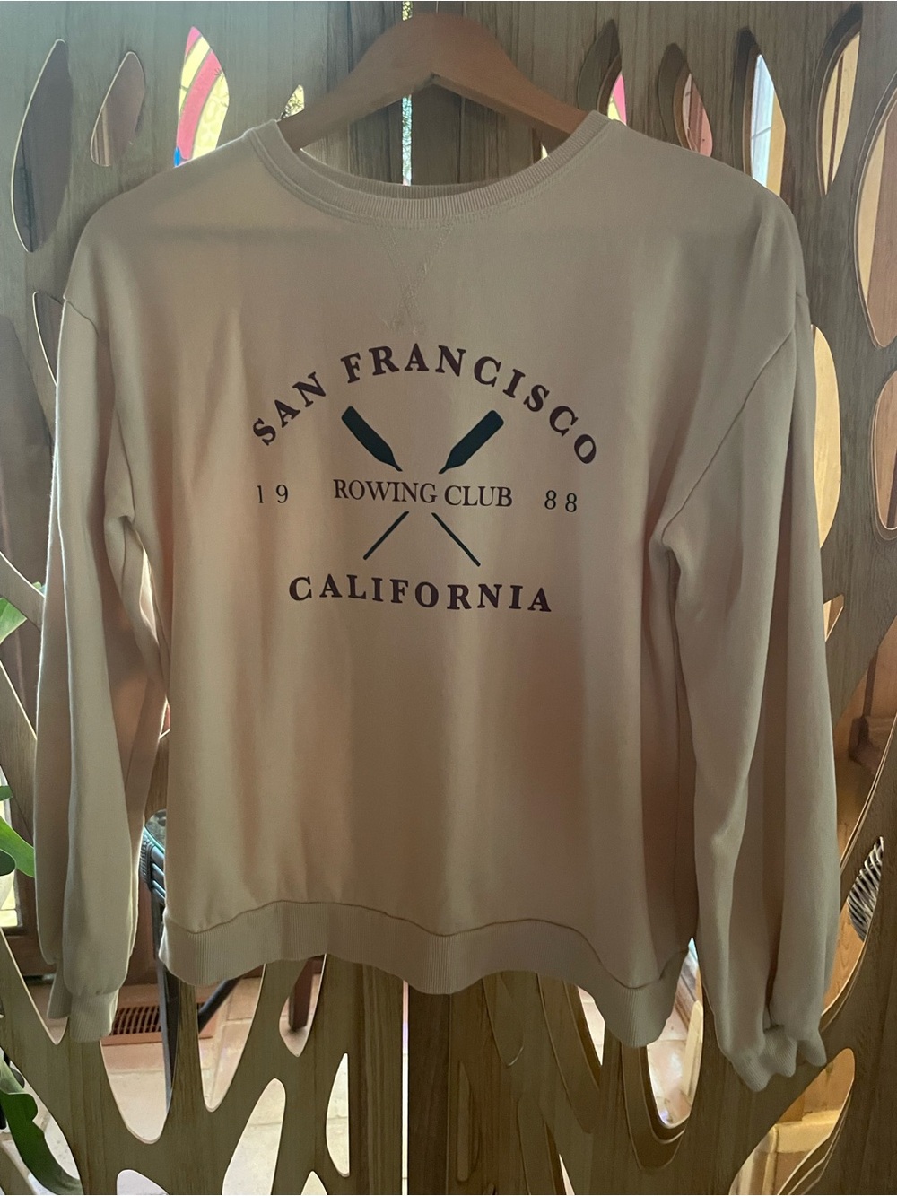 C&C California Cream Pullover Sweatshirt with San Francisco Rowing Graphic